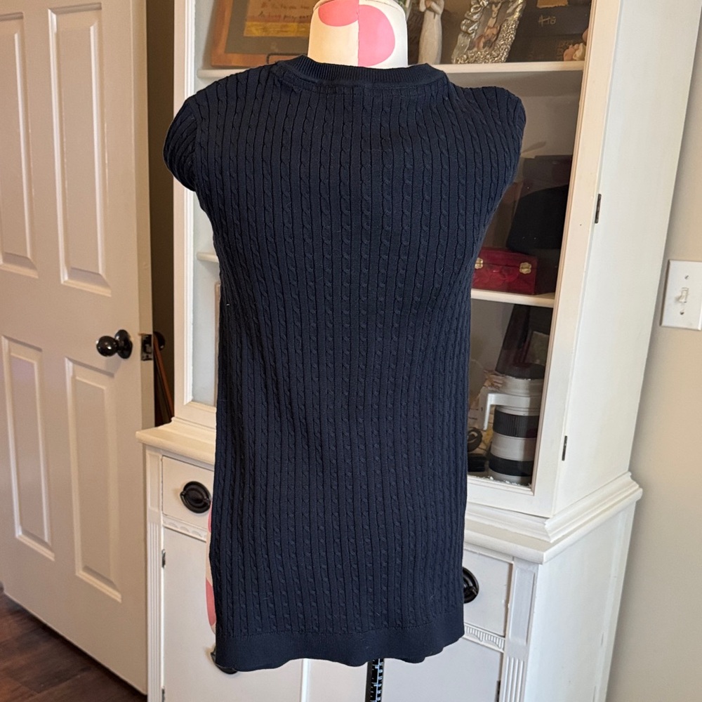 NET Navy Cable Knit Sweater - Picture 5 of 5